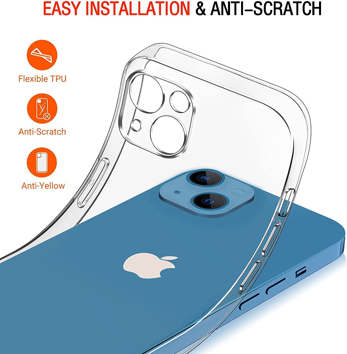 Ivoler 4in1 Schutz Set Für IPhone 14 6,1 Zoll – Transparente Hülle + 3x Panzerglas, Stoßfest & Kratzfest