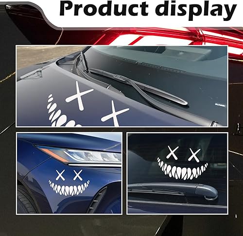 Miniatura 3 de 1 PC Halloween Car Decal, Devil Smiley Reflective Sticker, Rear Windshield Car Sticker, Fit for Cars Truck SUV Home Door Window (White)