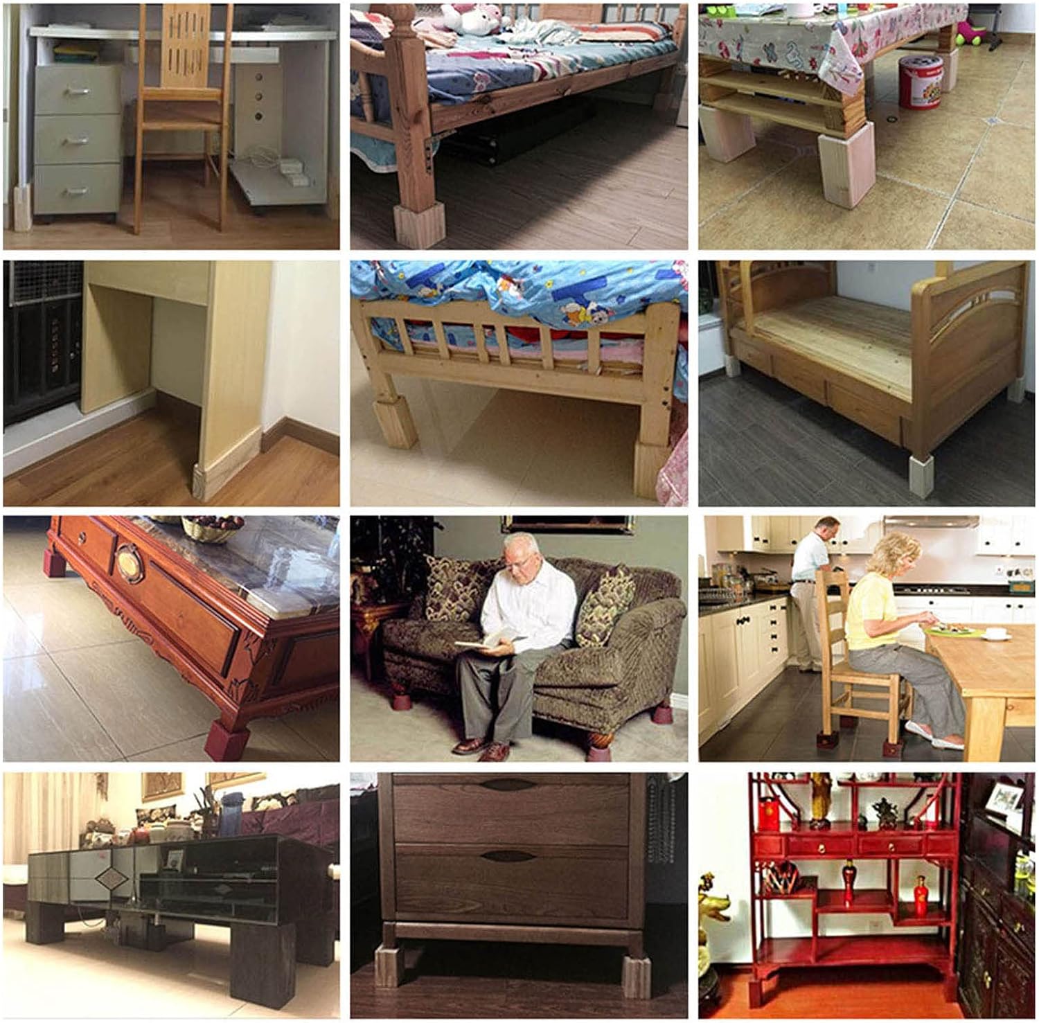 Furniture Legs Wooden 4 Pcs, Sofa Legs, Square Table Legs, DIY Replacement Furniture Feet, Cabinet Desk Coffee Table Dining Table Furniture Heightening Legs Support Legs,Wood-8×8×8cm