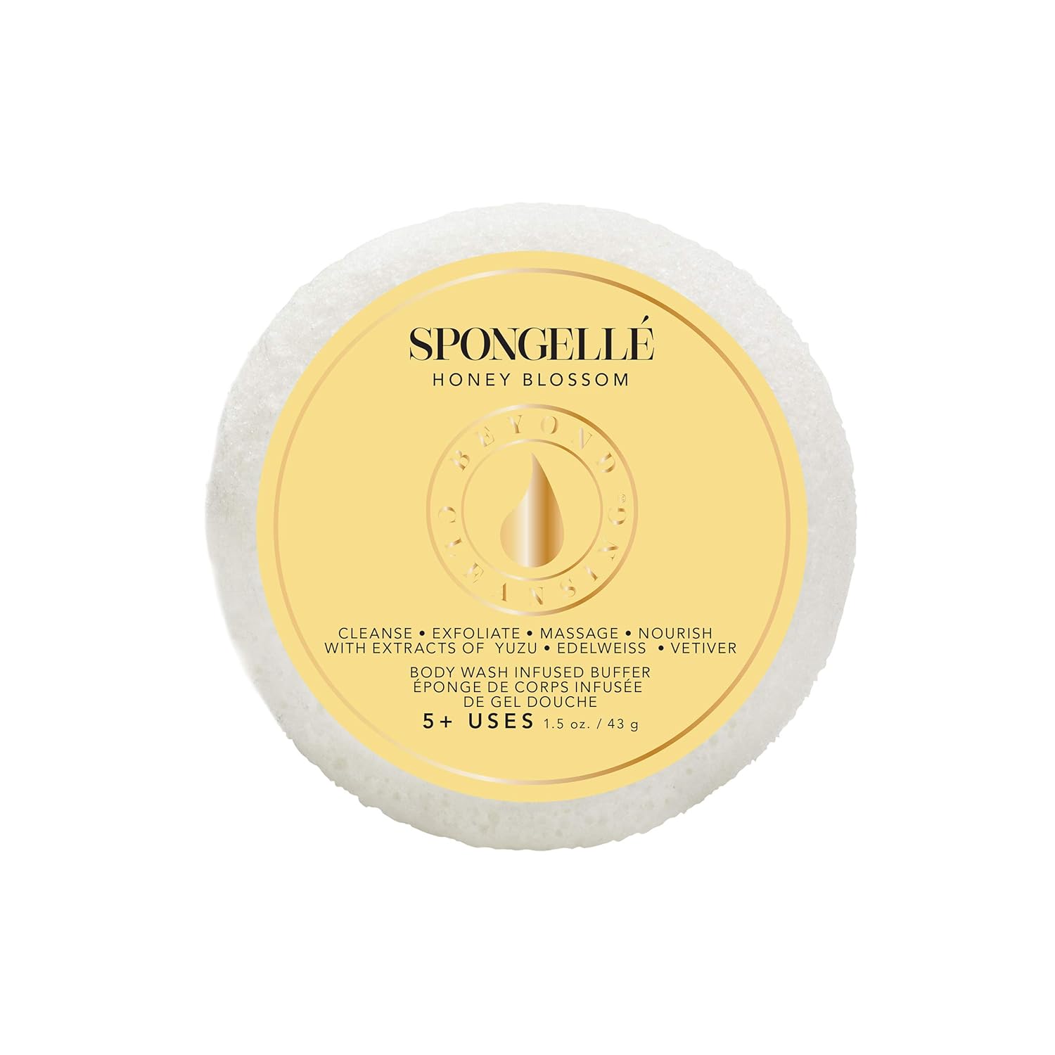Spongelle Travel Size Spongette Body Wash Infused Buffer (Honey Blossom)