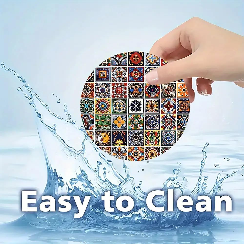 2pcs Flower Puzzle Design Car Coasters - Absorbent Rubber Cup Holders with Non-Slip Base, Universal Vehicle Interior Accessories