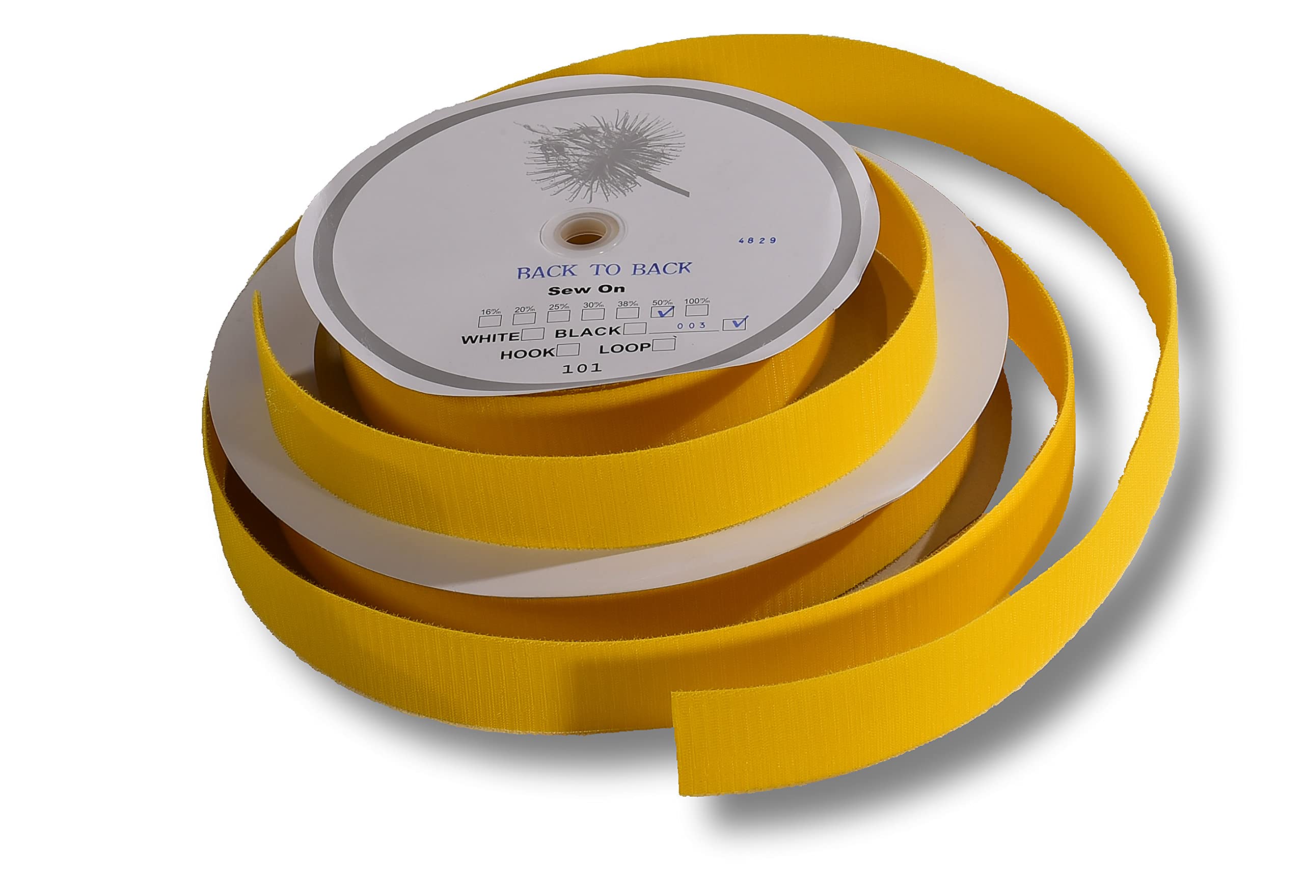 1 rotolo di nastro in AGRIplus per fazzoletti di paglia/fieno o altri teli di copertura, colore giallo (nastro doppio gancio in , larghezza 50 mm, lunghezza 25 m)