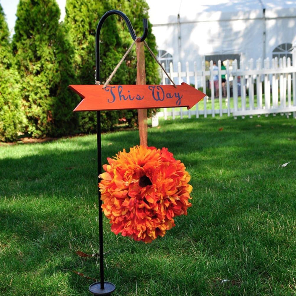 IMIKEYA 6 Pack Shepherd Hooks for Outdoor: 24. 4 Inch Metal Steel Bird Feeder Pole Black Adjustable Shepard Hook for Garden Plant Lantern Hanging Wedding Decor Holder