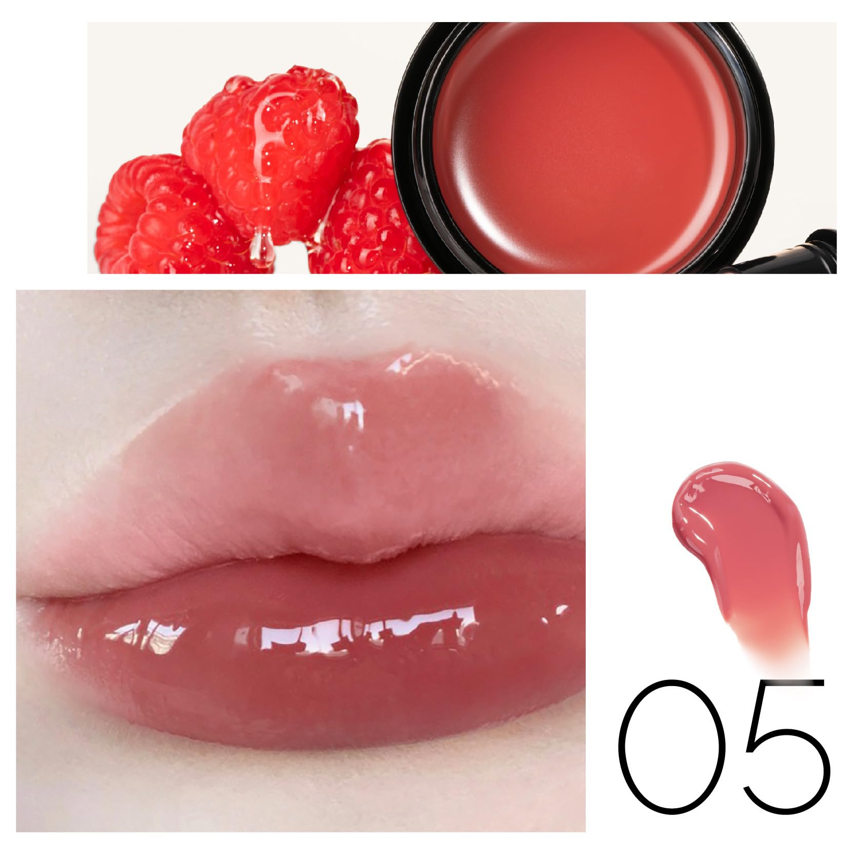 ChongTai 1 PC Macaron Canned Lip Essence High Glossy Lip Jelly, Mirror Effect Lip Glaze Mirror Effect Lip Balm, Moisturizing & Plump Lip Gloss (L05, 6g)