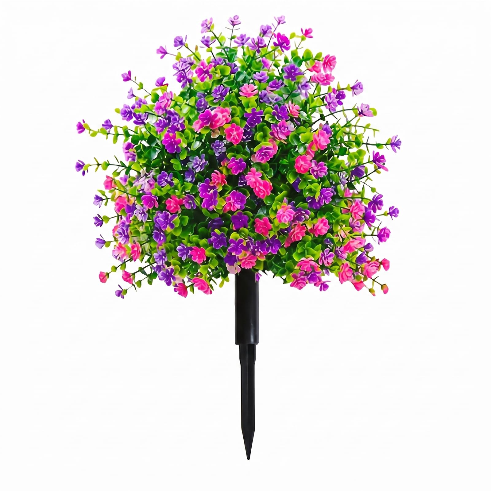 Artificial Potted Trees With Ground Stakes 45cm UV Resistant Faux Outdoor Flowers for Planters Realistic Artificial Bushes for Front Porch Garden Patio Yard Decor (2 pcs,Pink)