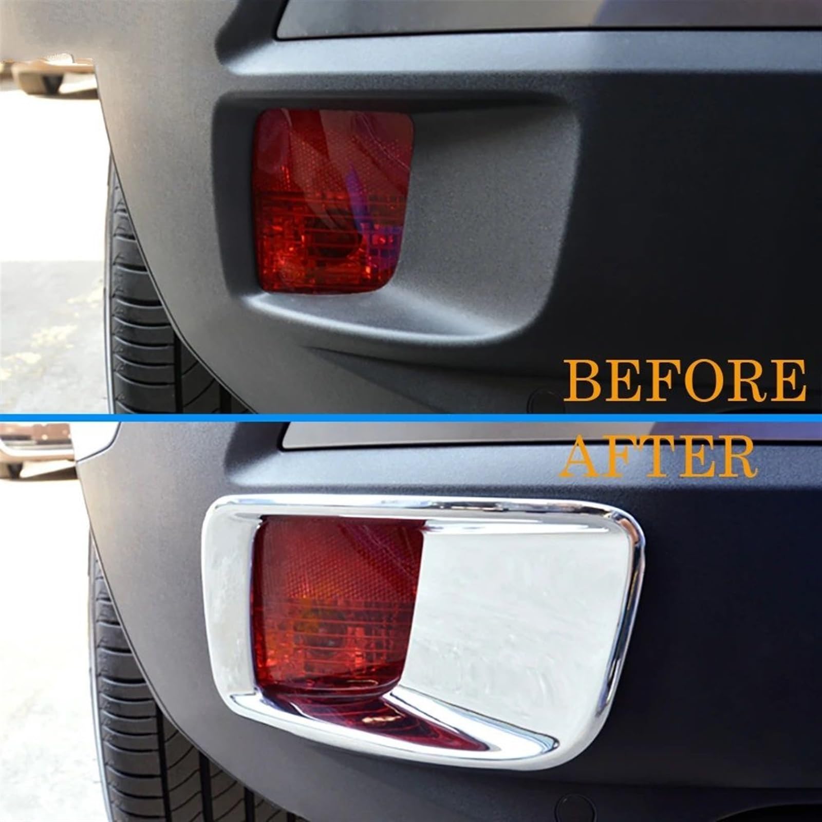 Rear Reflector Fog Light Lamp Cover Fit For Peugeot 3008 GT 2017-2021 2022 2023 Chrome Trim Tail Foglight Bezel Trim Car Accessories