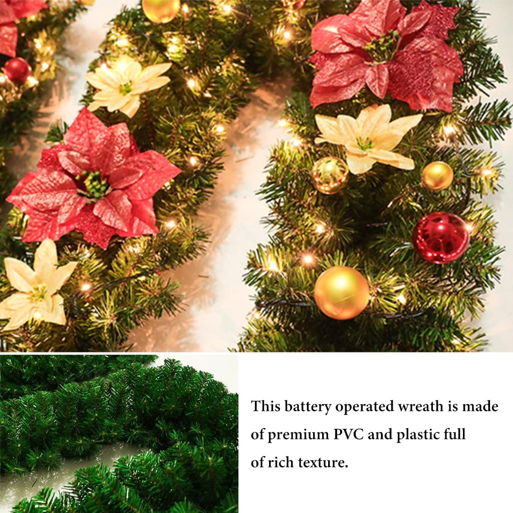 PARTY JOY 6FT Kerst Garland Pine Garland, Groen Plant voor Kerst Decoraties Tafel Mantle Achtergrond Muur Kamer Outdoor Indoor Winter Decoratie