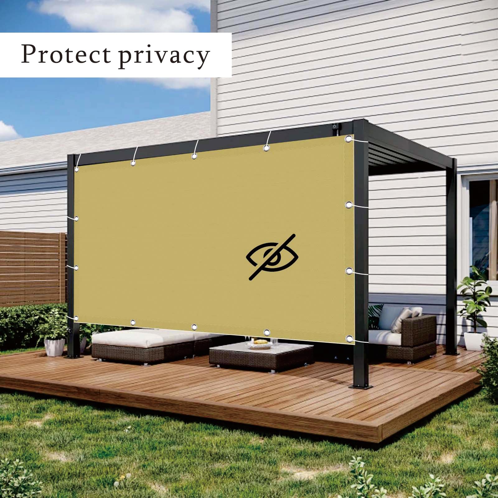 Markiza Przeciwsłoneczna 230 x 270 cm Wodoodporny, 98% Filtr Uv, Wiatroodporny I Odporny Na Rozdarcia, Żagiel Przeciwsłoneczny Prostokątny Z Oczkami I Liną Na Ogrodzie, Piaskowy żółty