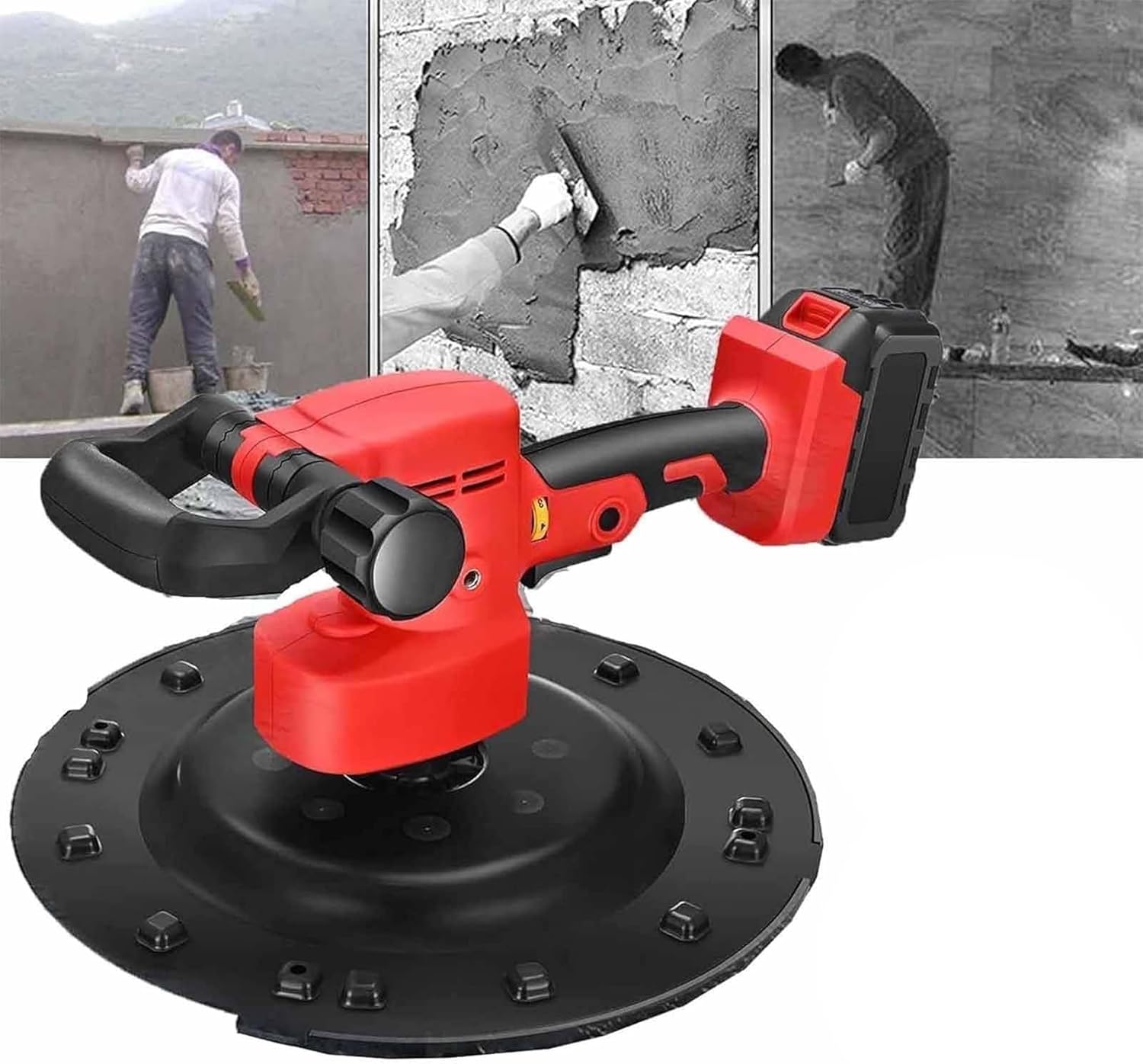 Cordless Electric Trowel for Concrete Cement Mortar Plastering,Electric Wall Cement Smoothing Machine Electric Board Grinder, Concrete Cement Shovel Wall Smoothing Machine, Mortar Cement Put