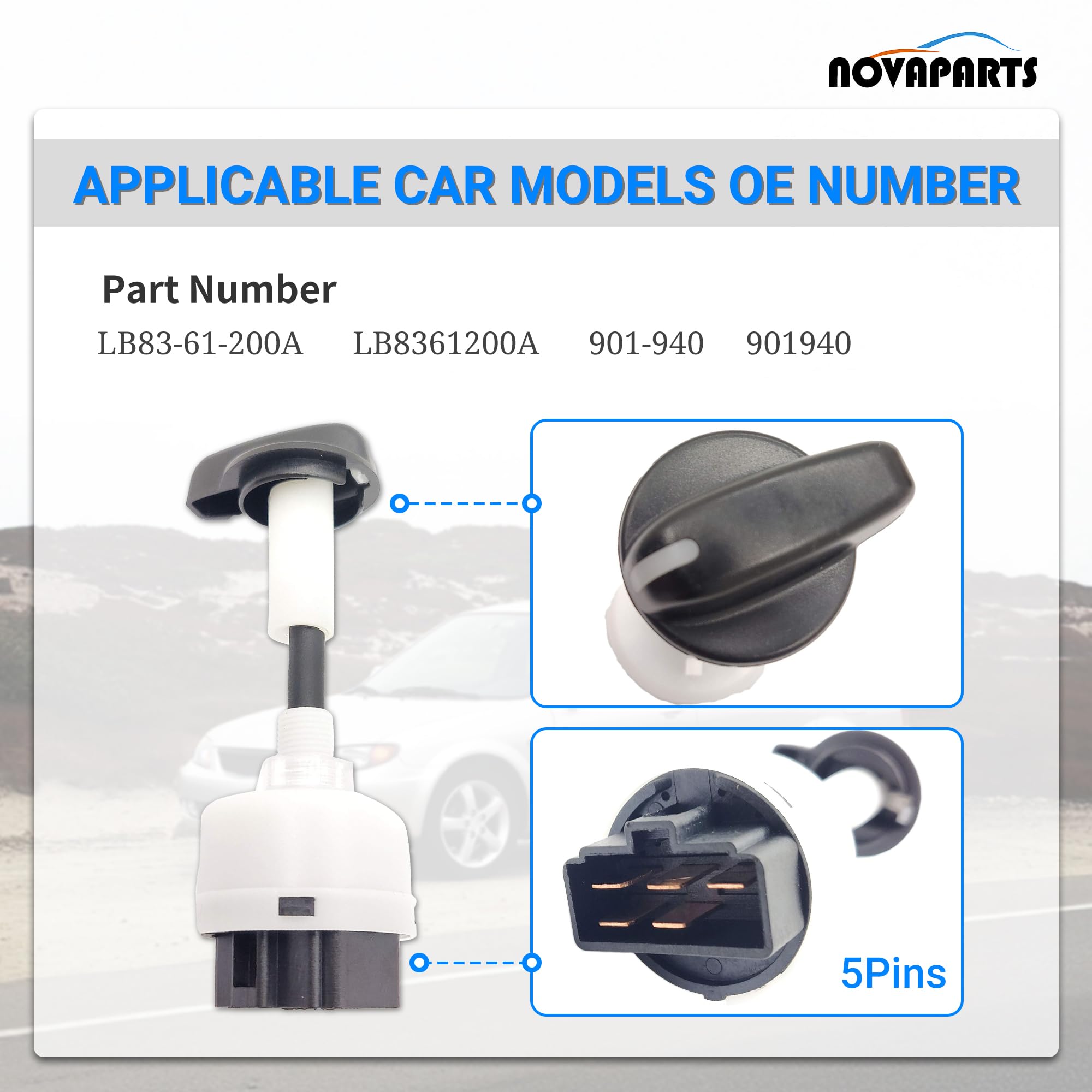 HVAC Blower Fan Switch for 2001-2003 Mazda Protege 2002-2003 Mazda Protege5 LB8361200A 901-940