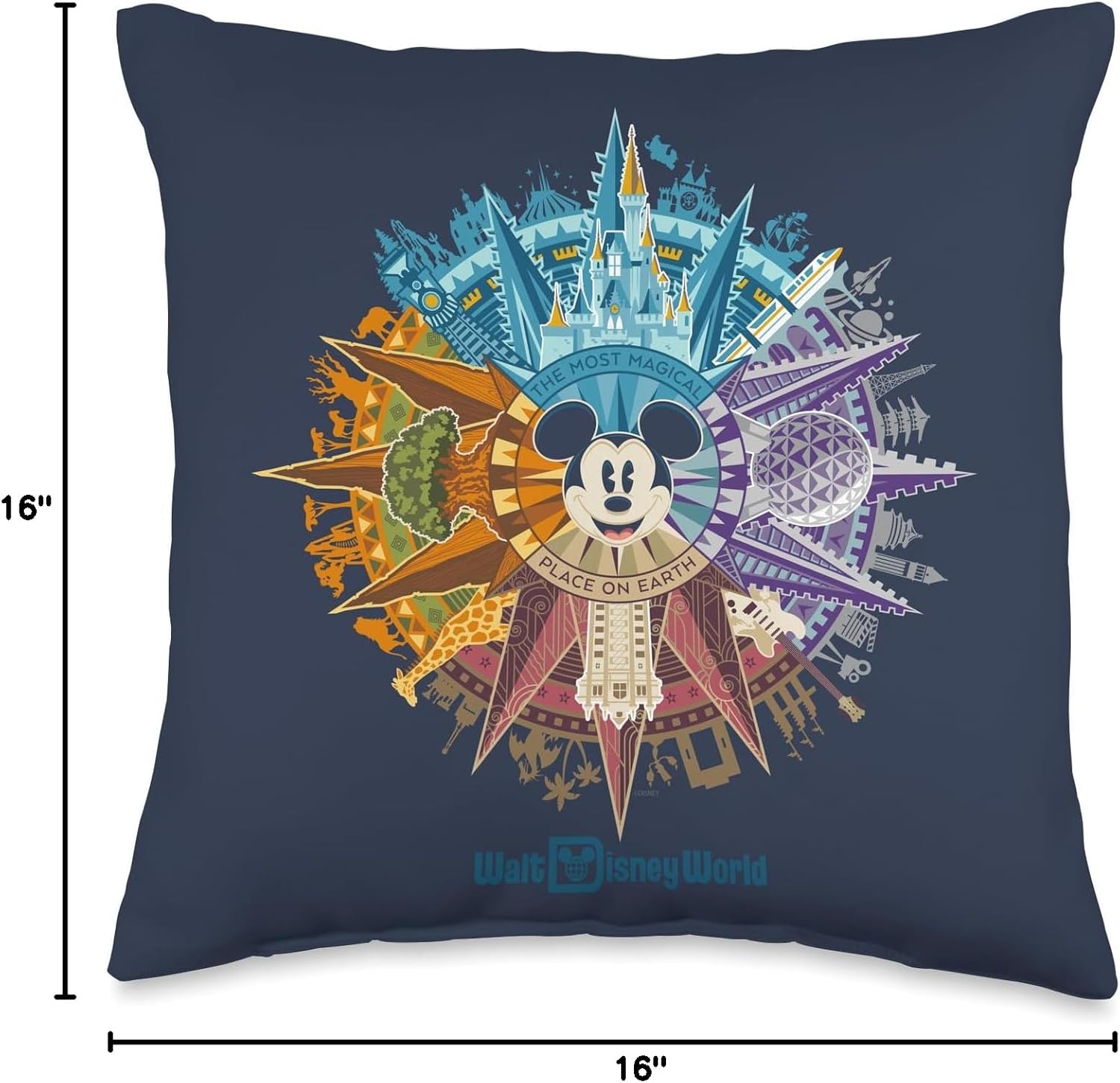 Walt Disney World 50th Anniversary Mickey Mouse Throw Pillow