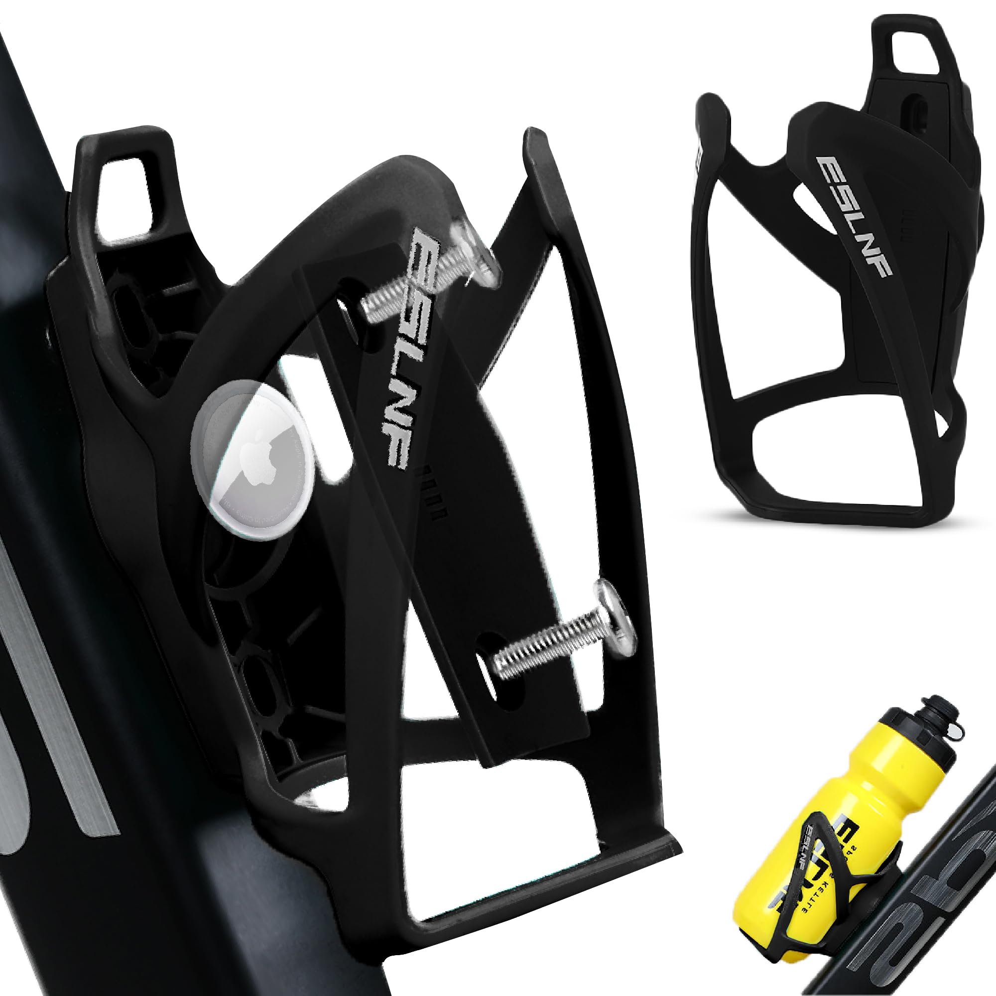ReFind AirTag Bike Bottle Holder with Hidden Apple AirTag Holder Compartment. Dust & Waterproof Bicycle Bottle Cage. Strong & Light Bike Tracker for Cyclists. GPS Anti-Theft (Without IOS Tracker)