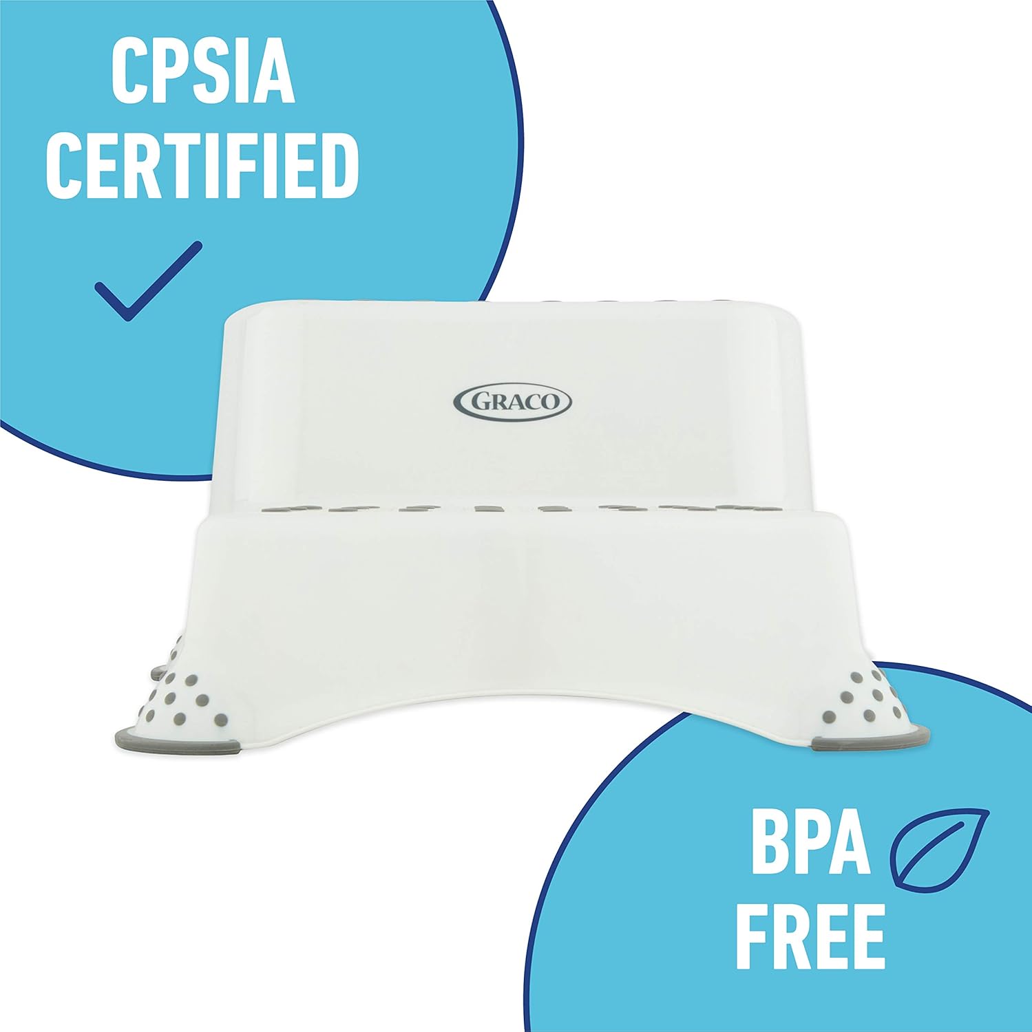 Graco Double Step Stool with Anti-Slip Grip - White : Baby