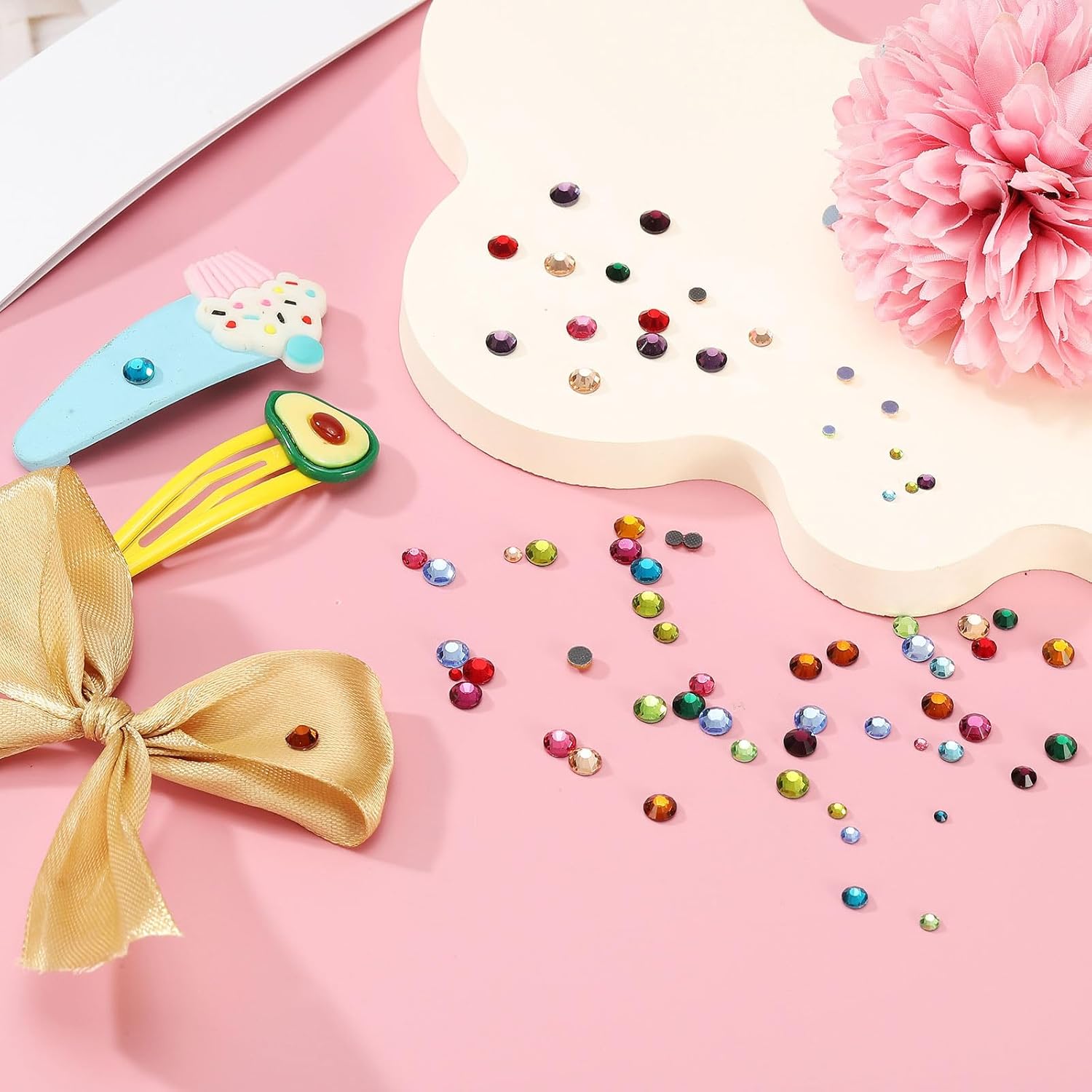 uxcell 2880 Pcs Hotfix Rhinestone Flatback 2.8mm Gem Crystal Round Resin Trims Beads Gem for Crafts Clothes DIY Decoration Nail Art, (SS10, Dark Green) - Image 3