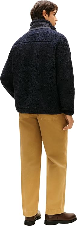 Tommy Hilfiger Men's Teddy Fleece Zip Through Mw0mw40420 Zip Through Sweatshirt (pack of 1)