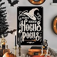 Vista 1 de Hocus Pocus - Letrero de metal para decoración de Halloween, letrero de hocus pocus bruja, 8 x 12 pulgadas, letrero de hocus pocus para decoración