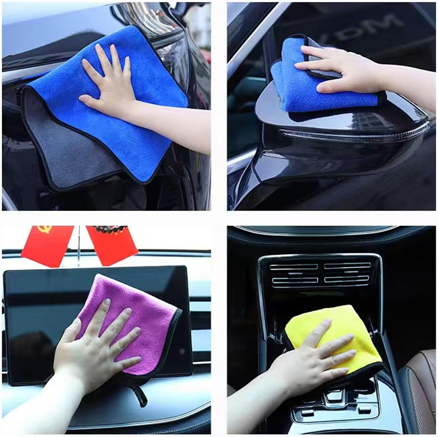 10 Pack Premium Microfiber Towels Coral velvet Washing and Detailing Towels for Car Detailing Household Cleaning Ultra-Soft Super Absorbent, Lint Streak-Free 11.8"x15.7” Cleaning Cloth (5colors) thumbnail