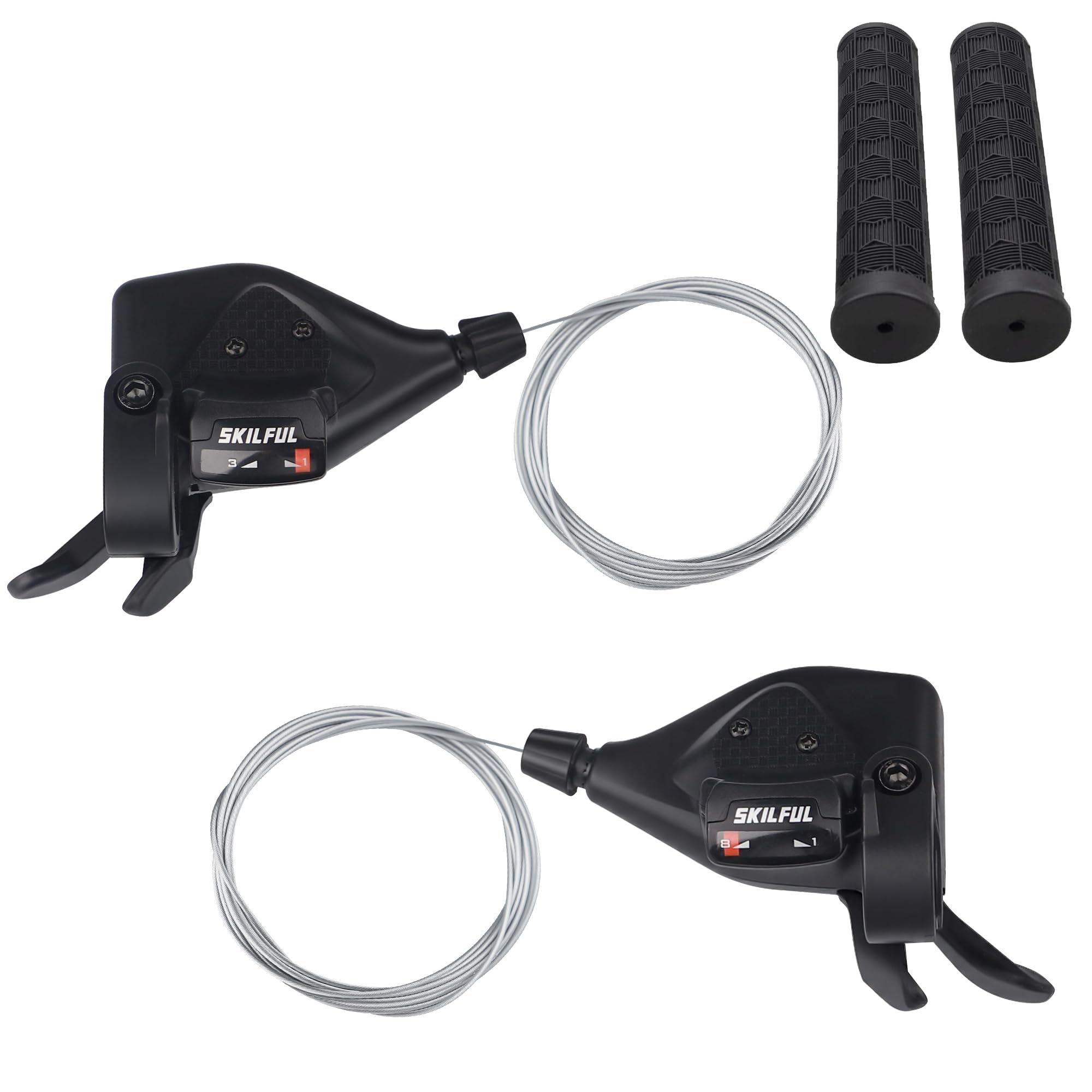 ZUKKA 1 paio di leve del cambio per bicicletta 3 x 8 24 marce, leva del cambio per mountain bike, bici da corsa, MTB, BMX, nero