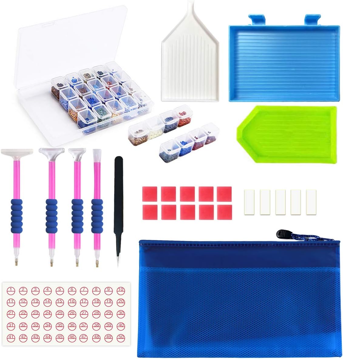 JUSONEY 5D Diamond Painting Kit- 31 Pieces DIY Diamond Painting Accessories