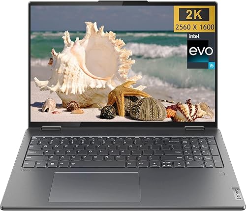 Lenovo Laptop Yoga 7i 2 en 1 2023, pantalla táctil IPS 2.5K de 16 pulgadas, procesador Intel Core i5-1240P, 8 GB de RAM, 1 TB SSD, lector de huellas