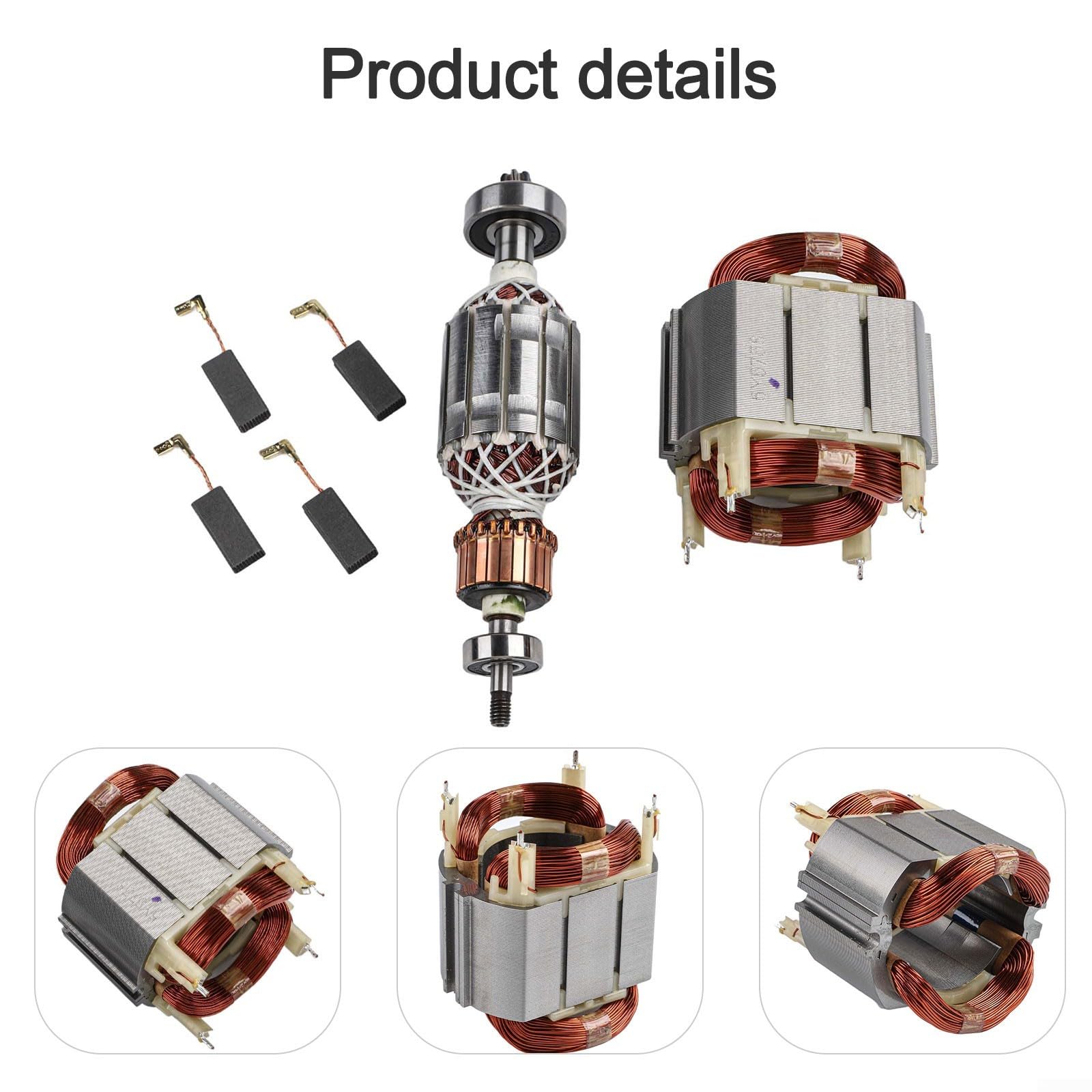 Per set di statori con kit di spazzole di carbone per HR4001C HR4010C HR4011C HR4011C Parti di ricambio per utensili elettrici - Include 513633-7 per, 625758-6 statore e spazzole CB350 (6 pezzi)