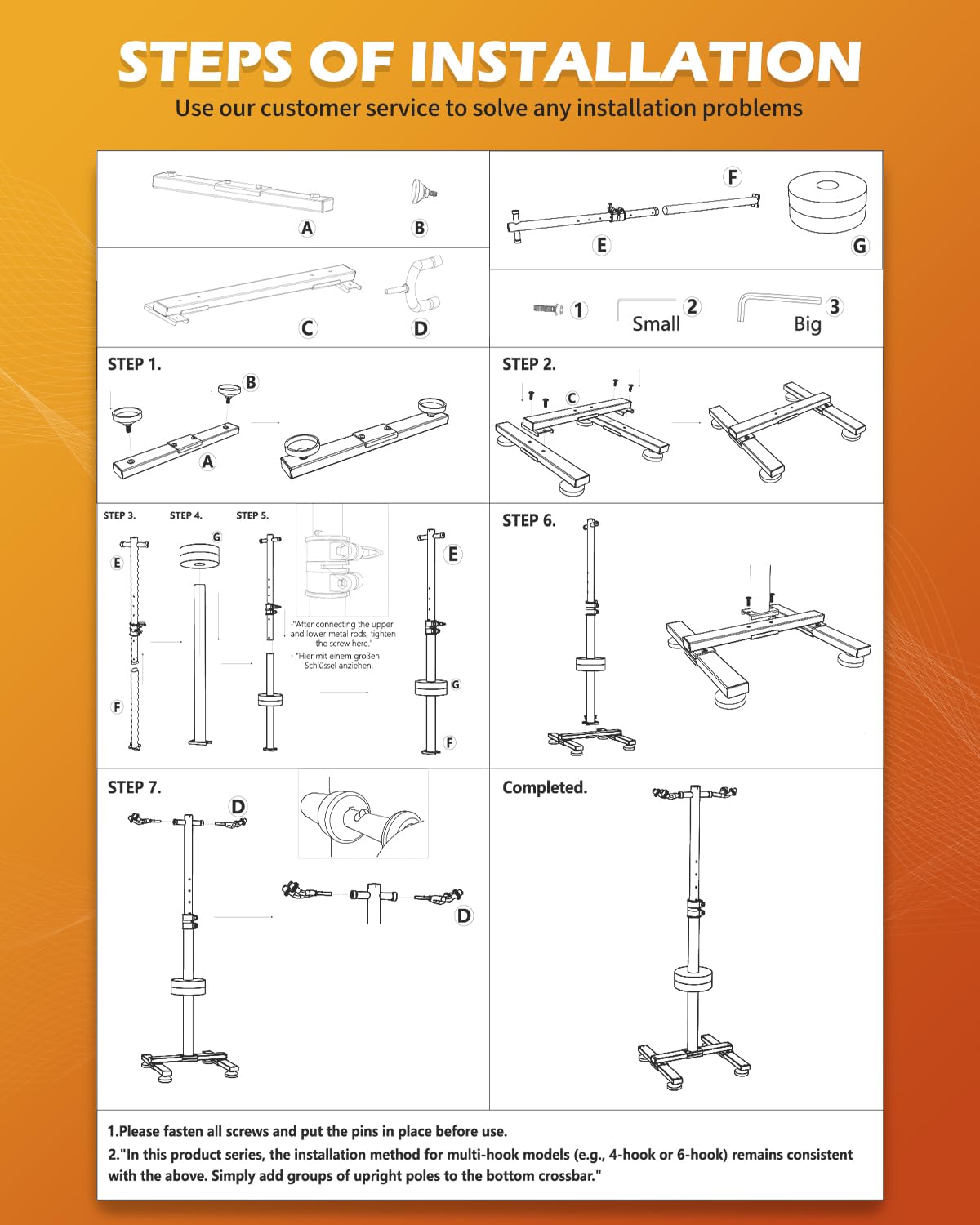 STRICH Gitarrenständer Boden, 2 verstellbare Gitarrenhalter FH-S2