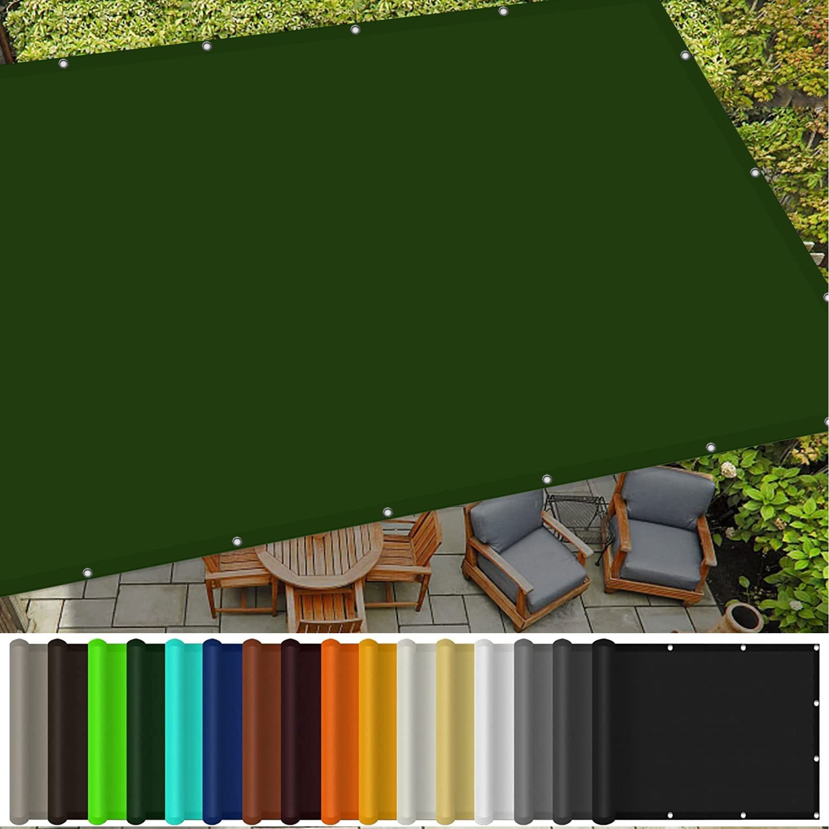 Voile d'ombrage imperméable 2x3.5m contre la chaleur du balcon