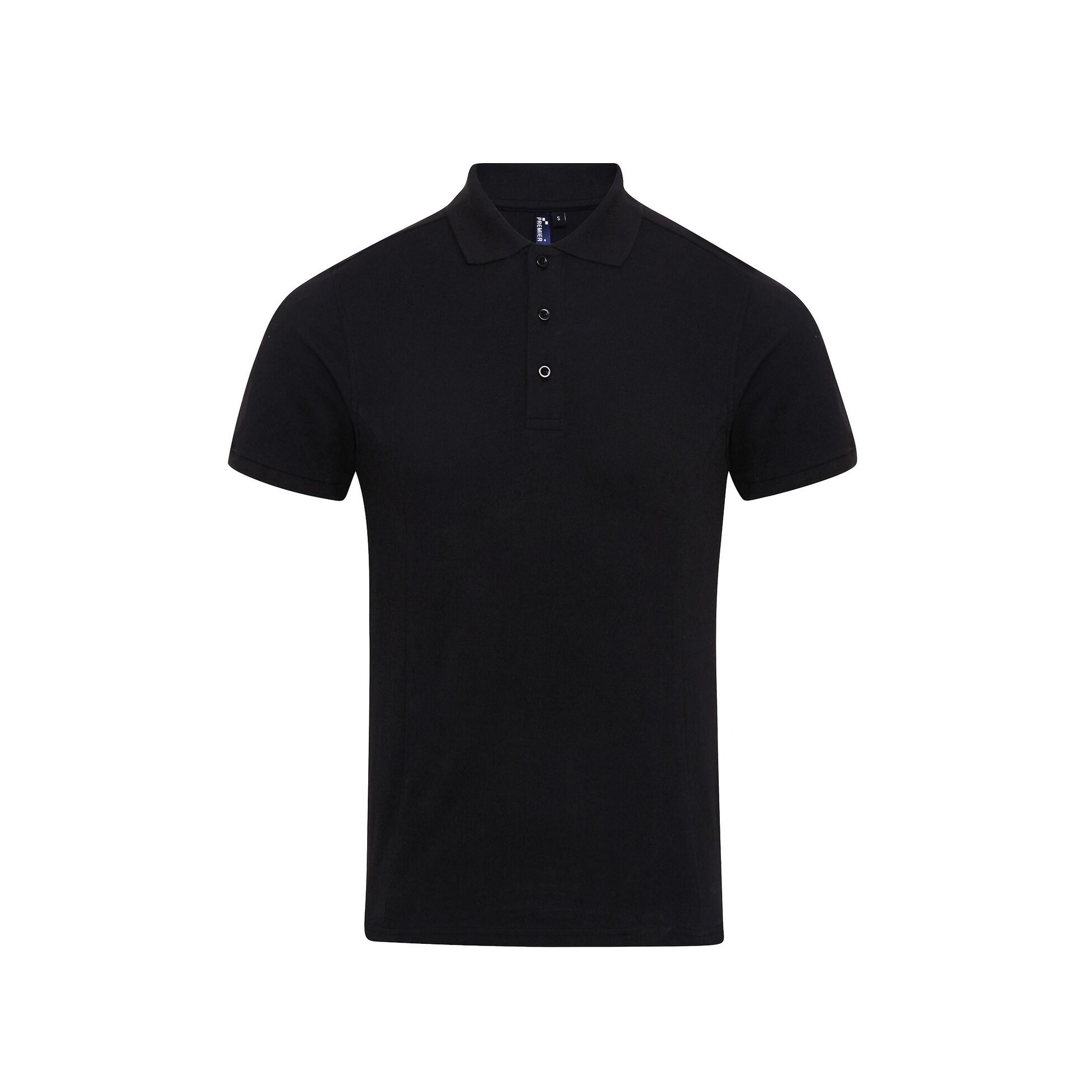 Premier Men's Black Coolchecker Plus Pique Polo With Coolplus (L) (Black)