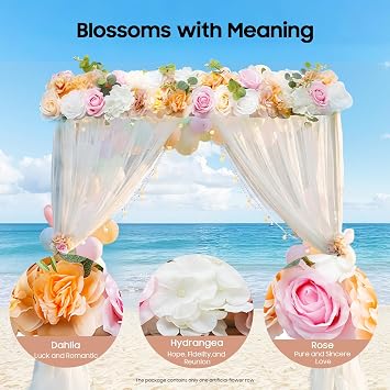 Artificial Flower Arch Decor Artificial Silk Flower Panel Realistic Silk Fake Flowers Row for Wedding Ceremony Arch and Reception Backdrop Floral Arrangement Decor (Colorful)