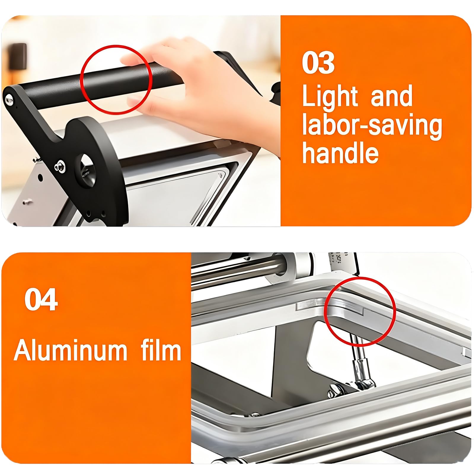 Máquina de sellado manual a presión para envasado de alimentos, sellado térmico eficiente para cajas de comida para llevar y uso en supermercados