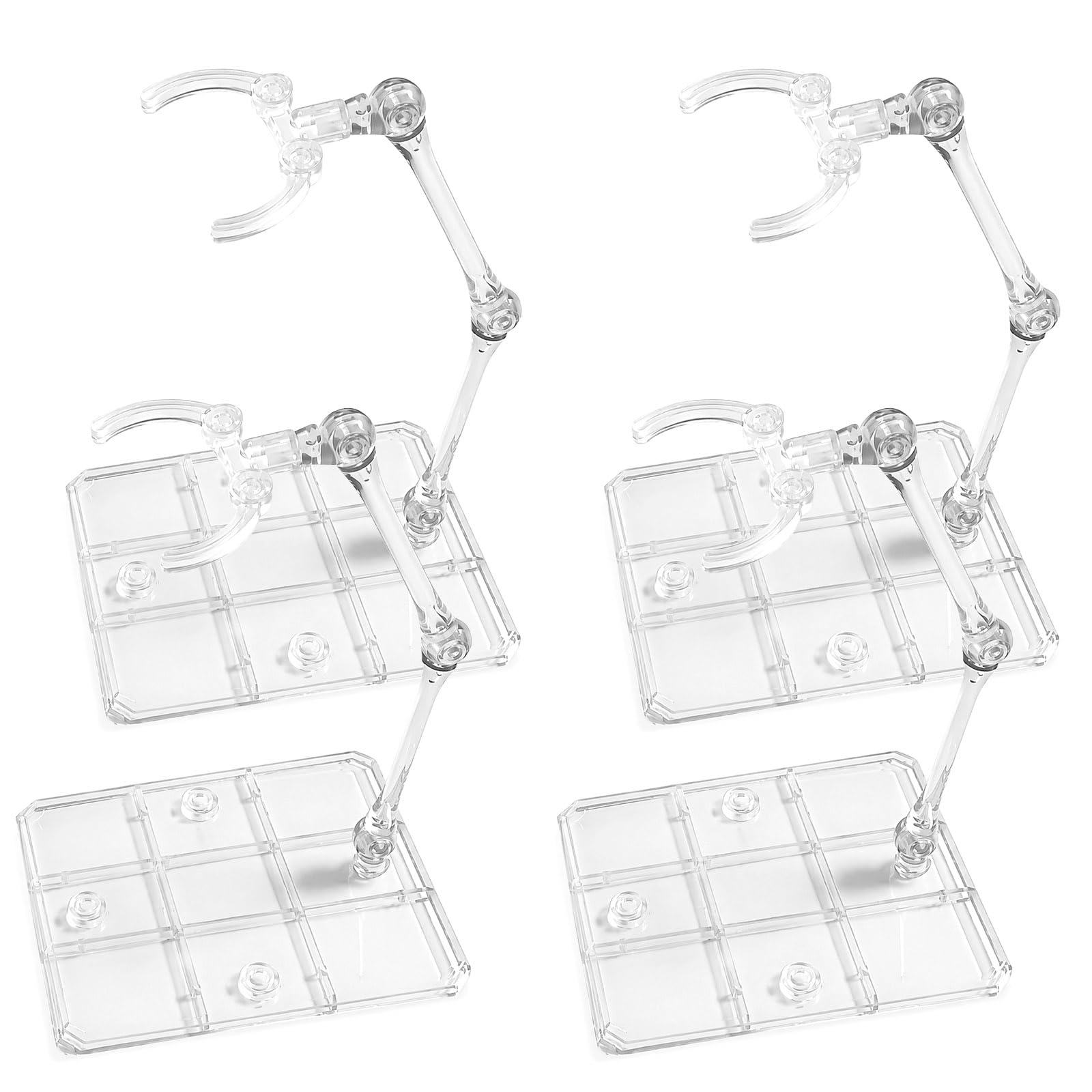CKUO 4PCS Action Figure Stands Adjustable Acrylic Display Stand
