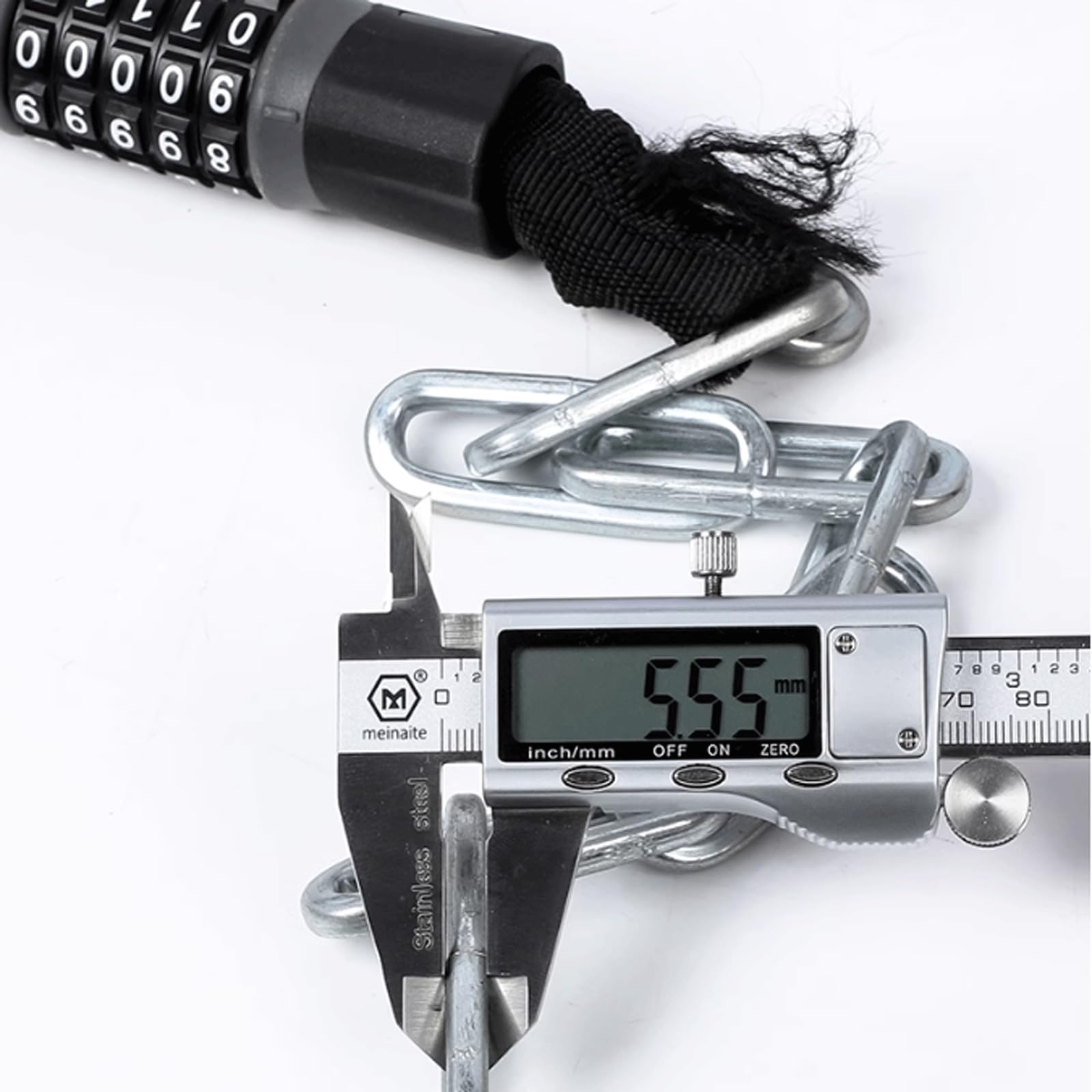 KRILLIQ Bloqueo antirrobo Accesorios portátiles para Bicicleta, candado de Cadena con contraseña antirrobo, candado para Rueda de Motocicleta, Moto de Cross y Scooter Motocicleta