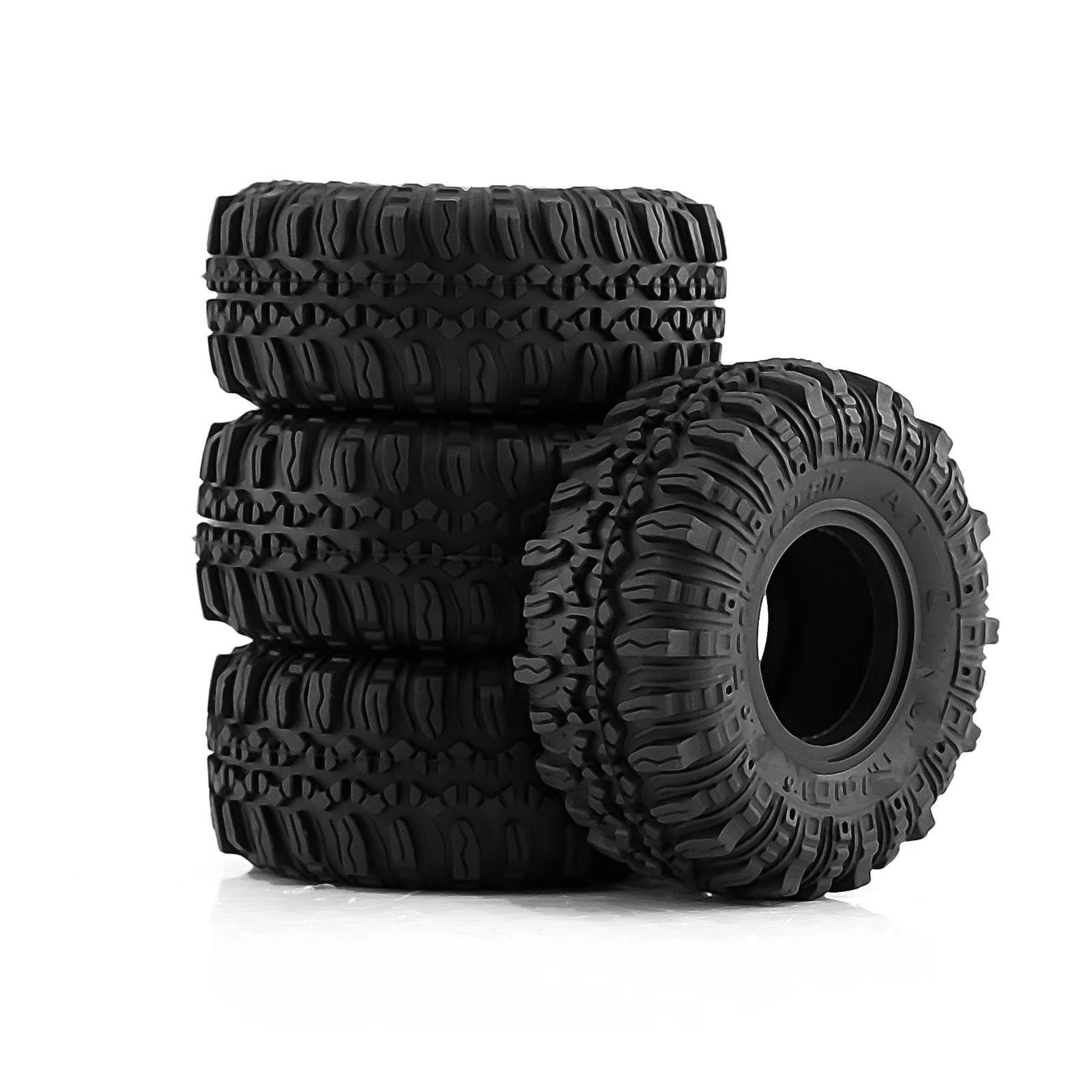 Compatible con SCX24 para AX24 TRX4M (T1017) 58 * 24mm, Todos Los Neumáticos De Rueda Súper Suaves Y Adhesivos 1,0 para 1/18 1/24 Crawler RC Car Tire