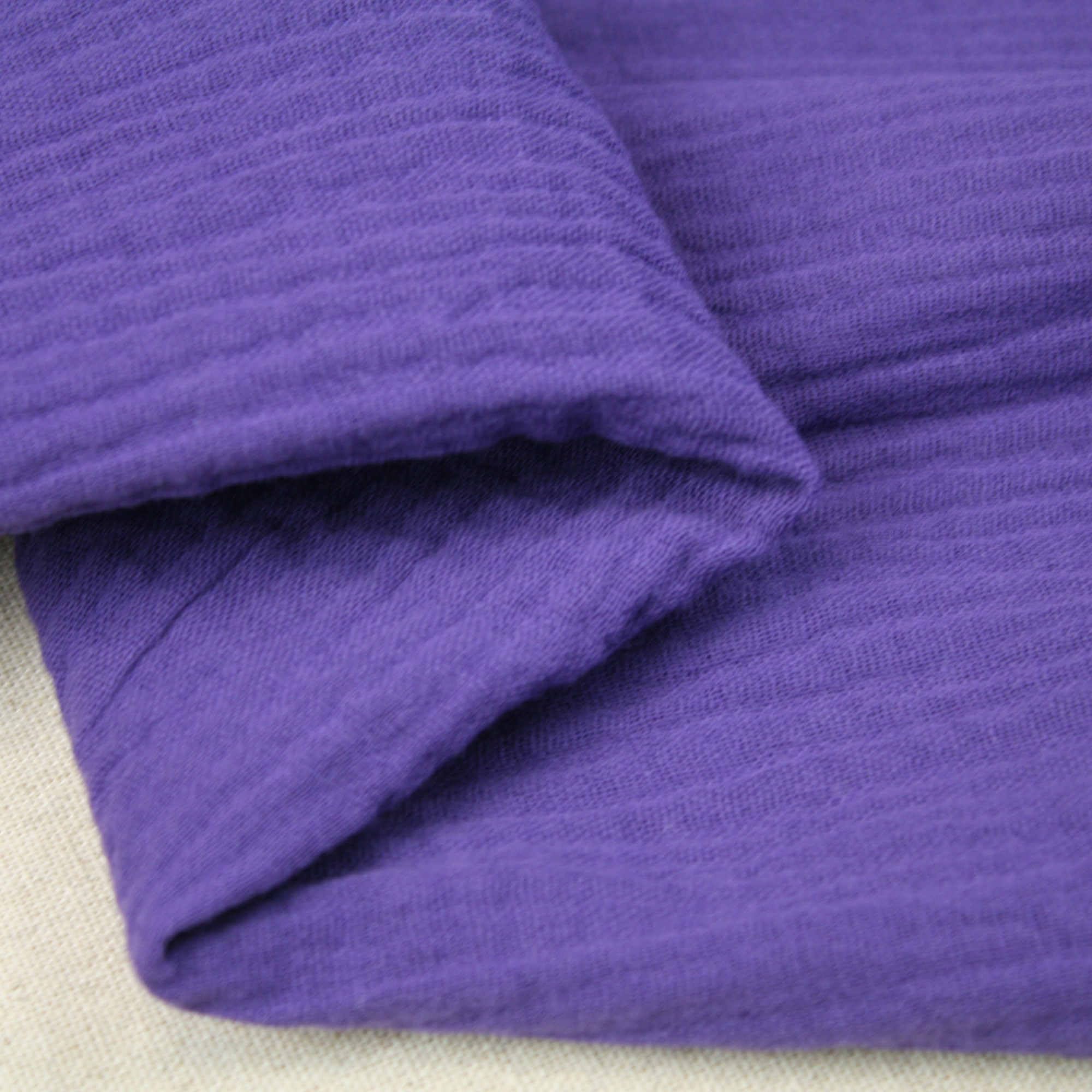 Double Gauze 100% Cotton Fabric Dressmaking Plain Lightweight Soft Muslin (Lavender Purple)