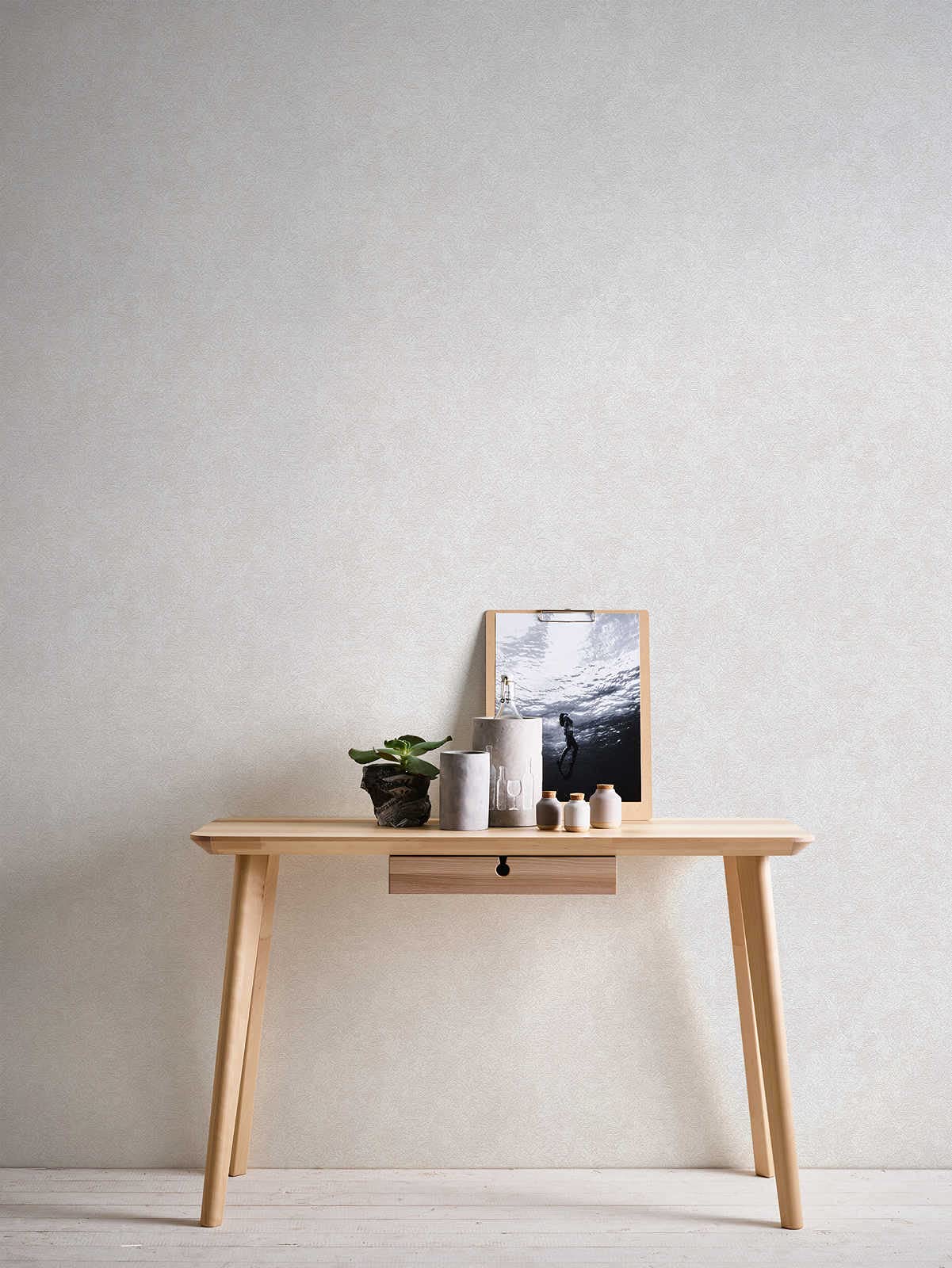 Floraalbehang Attractive Vliesbehang 10.05 m x 0.53 m Beige Crème Gemaakt in duitsland A.S. Création 378361 37836-1