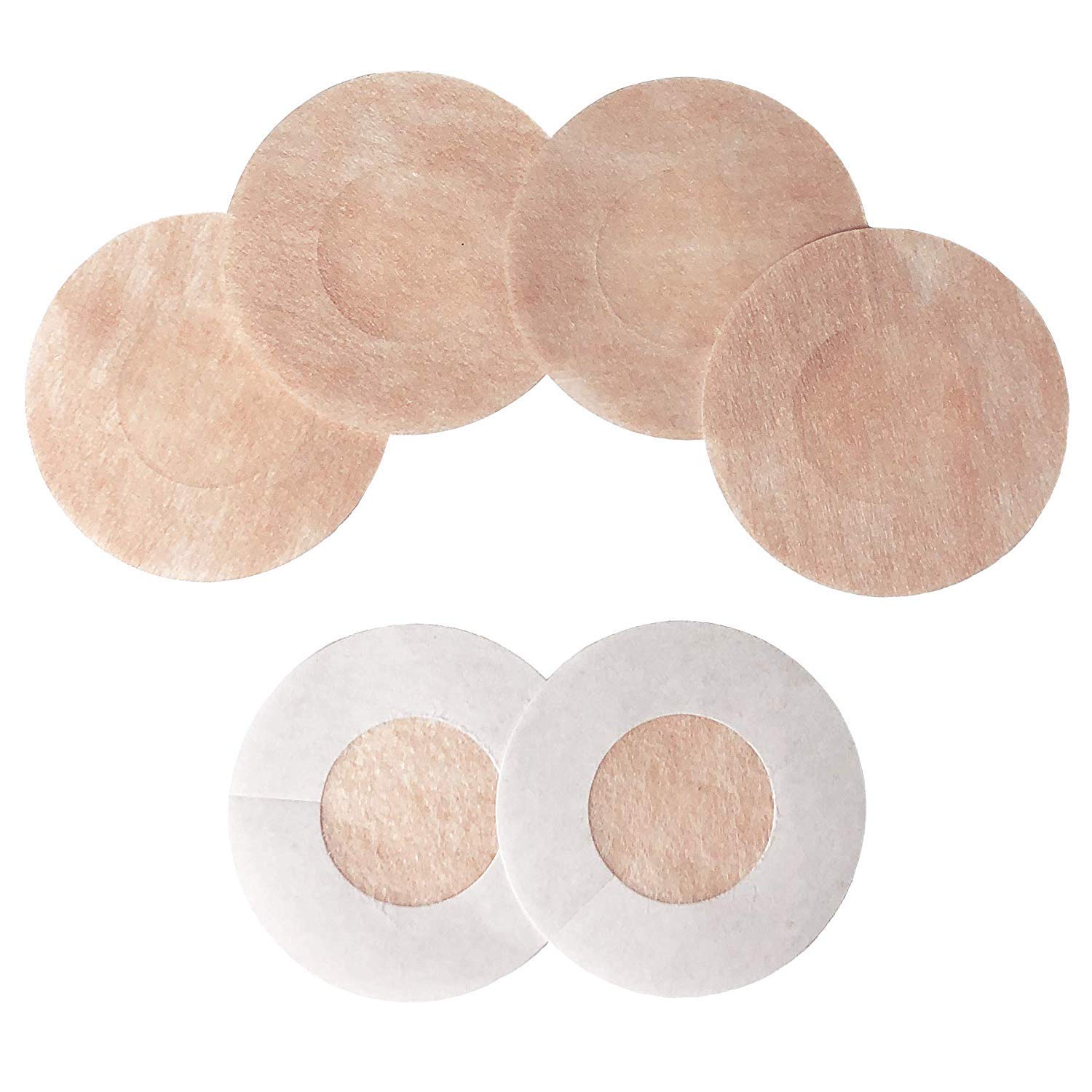 GLAMROOT5 Pair Ultra Thin Disposable Nipple Pasties Cover/Bra Pad Patches/Self Adhesive Sticker Cotton Peel and Stick Bra Petals Cotton Peel and Stick Bra Petals Beige Pack of 5, One Size