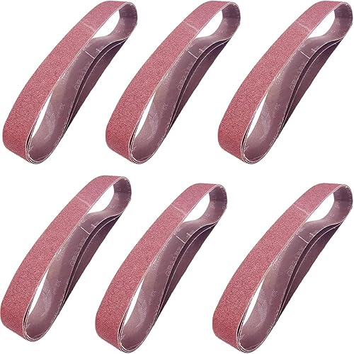 Paquete de 20 correas de lijado de grano 80 de 1-12 x 30 pulgadas para pulidora de tubos de tubo, lijadora de óxido de aluminio para carpintería y