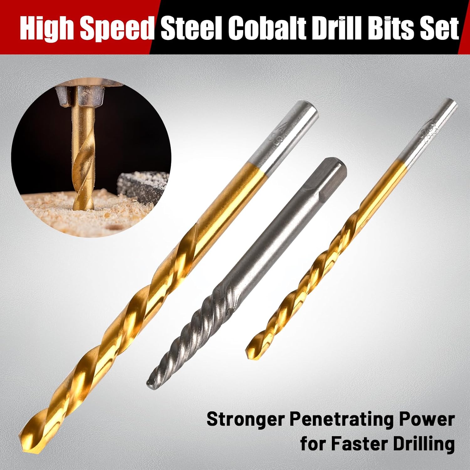 30PCS Screw Extractor Set & Bolt Extractor Set, Left Hand Drill Bit Set, Easy Out Extractor Set，Stripped Bolt Remover Tools，Cobalt HSS Steel Kit for Damaged, Rounded-Off Bolts, Screws, Nuts, Studs