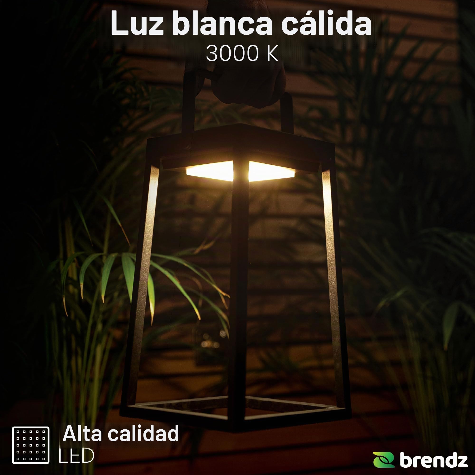 Brendz Lámpara de mesa solar, IP54 impermeable, linterna LED solar con 3 modos de luz, batería recargable por USB-C, decoración de jardín, lámpara de mesa para exteriores, tulsa