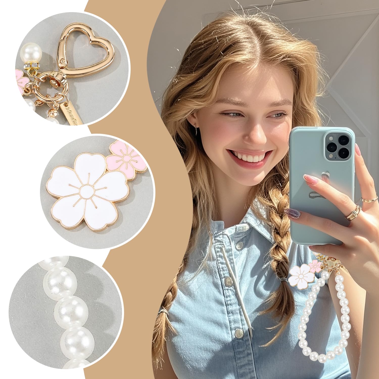 3 Piezas De Llave De Flor De Cerezo, Cole Dulce Y Dulce, Cadena De Claves De Mujeres, Remolque De Decoración Multipropósito, Accesorios De Mochila.