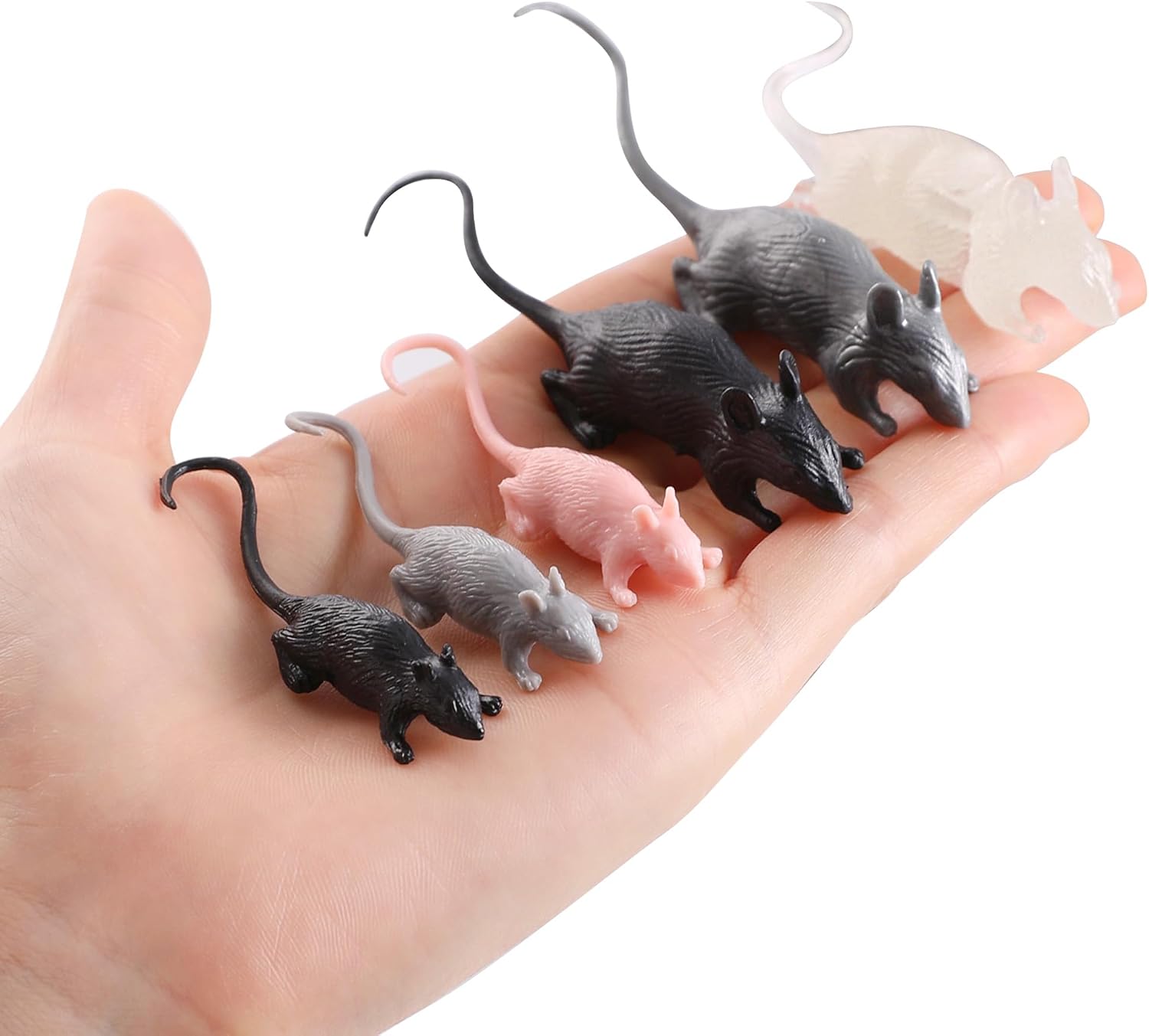 50 Pcs Mini Fake Mouse, Halloween Realistic Mice Prank Plastic Mice Toys image 3
