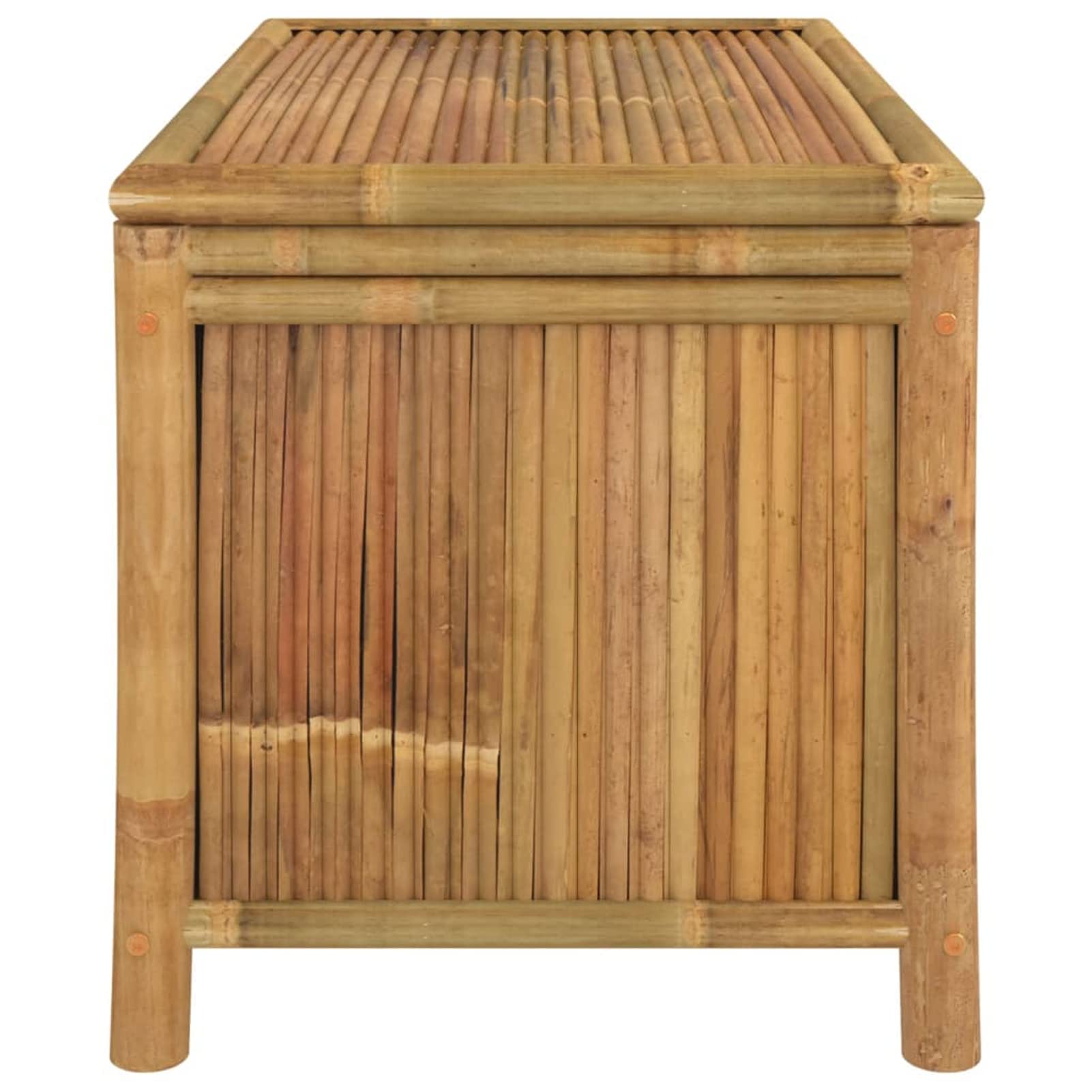 Caja de almacenamiento de jardín de 90 x 52 x 55 cm, de bambú, resistente a la intemperie, para exteriores, almacenamiento de herramientas de jardín, muebles de jardín