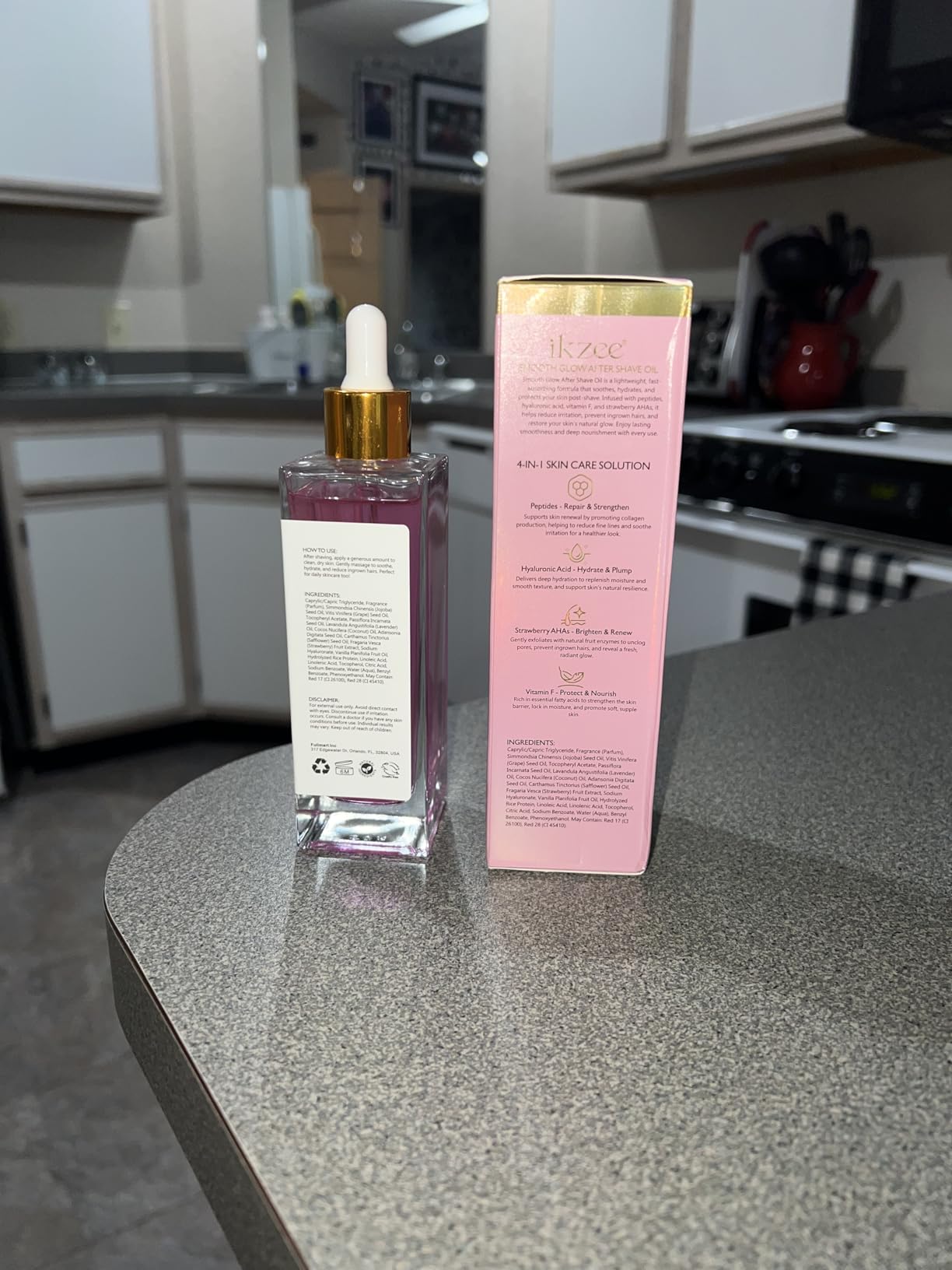 WeiWeiLa Premium After Shave Oil, 100ml Women's After Shave Oil for Smooth Skin - Strawberry AHA & Peptides to Prevent Ingrown Hairs & Razor Bumps, Fast-Absorbing Hydration, Vegan, Sensitive Skin Care