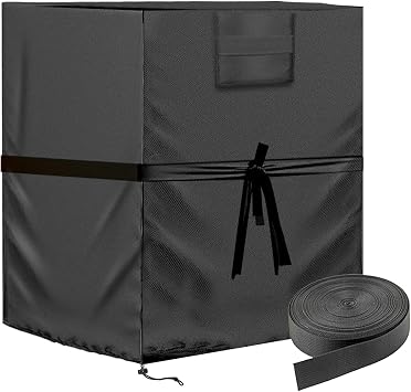 Central Air Conditioner Cover outdoor with Windproof Straps & Reinforced Buckles 420D Heavy Duty Hvac Cover for Outside Unit Condenser From Winter Rain Snow Ice Dust Up to 34x34x30 inches