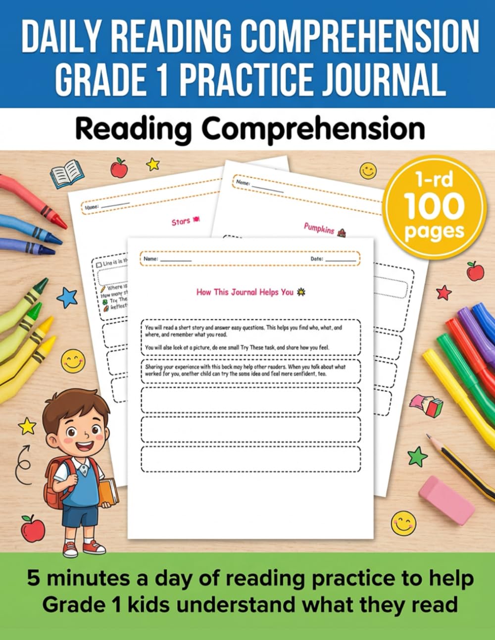 Daily Reading Comprehension Grade 1 Practice Journal: reading comprehension