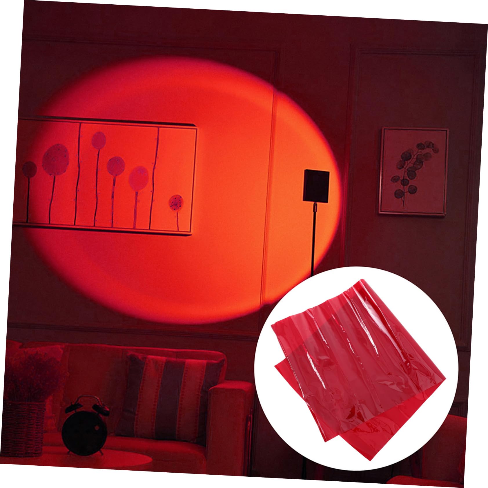 Pet Farbfilterfolie für Beleuchtungsfilter und Farblichtfilter 1,2m X 0,6m Rot zur Lichtkorrektur und Farbmischung bei Party und Bühnenbeleuchtung
