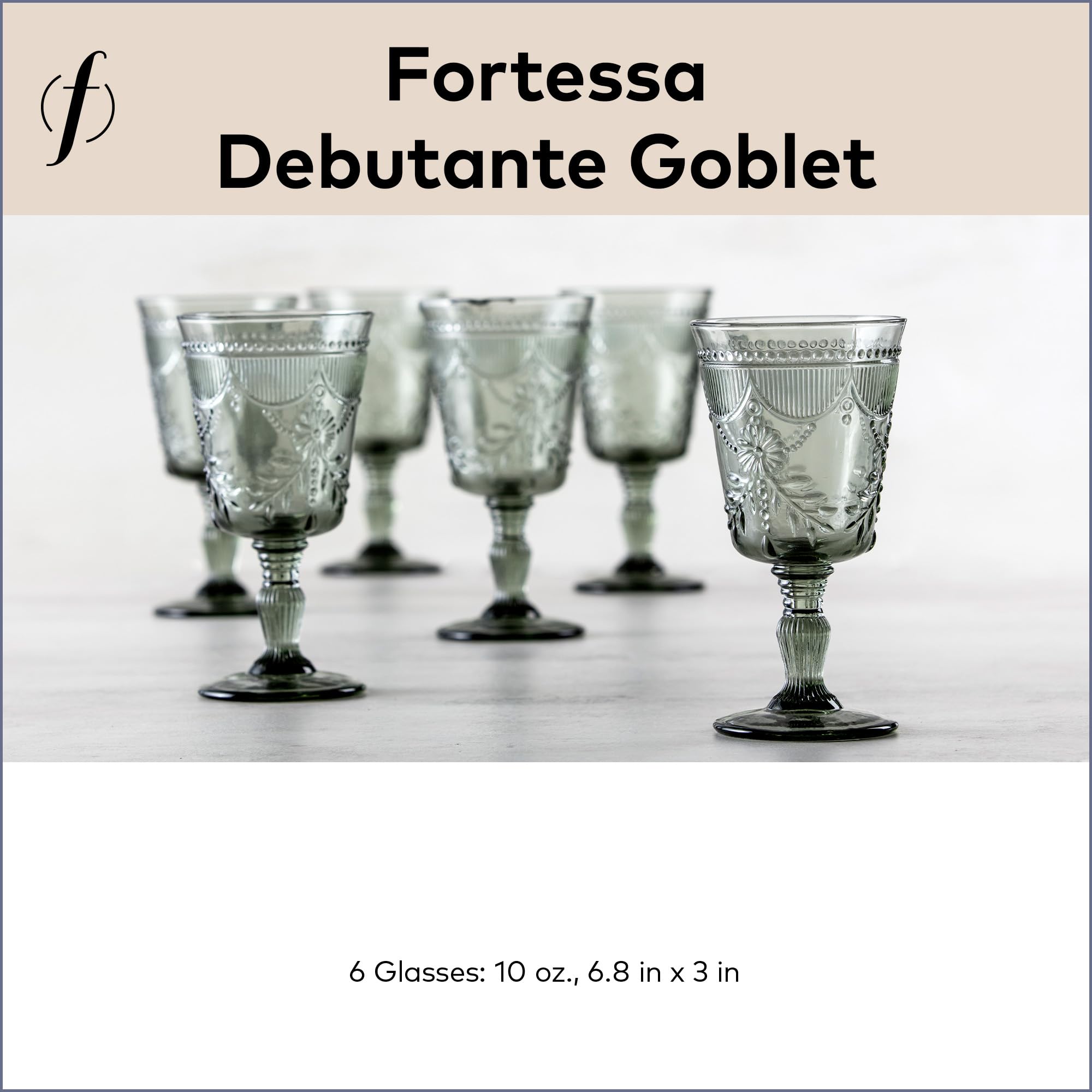 Fortessa Szkło debiutante, 293 ml, szary dym