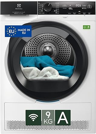Electrolux 900 Series PerfectCare Heat Pump Dryer, 9 kg, EW9H4Y9A, Class A, 12 Programs, Smart App Connectivity, 3DSense Technology, EcoFlow Filter, 60 dB, 850 x 596 x 636 mm