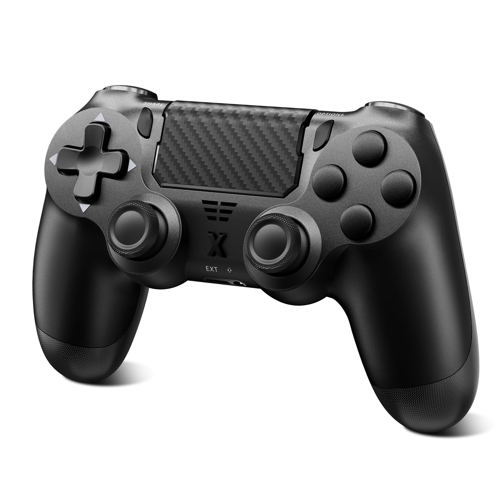 Glitfix Wireless Controller for PS-4, Upgraded Controller Wireless for PS-4/Slim/PC, Bluetooth Gamepad Joystick with Dual Vibration/Touch Panel/ 3.5mm Audio Jack/Six-Axis/Ergonomic(Black)