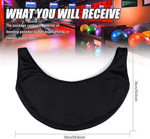 Miniatura 2 de TOBWOLF 2 bolsas de balancín de bolos, limpiador de pulidora de bolas de boliche de microfibra, bolsa de soporte de limpiador de bolos lavable,